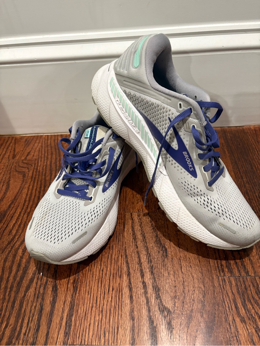 Brooks Women’s Athletic Shoes — Light Gray with Blue and Mint Accents